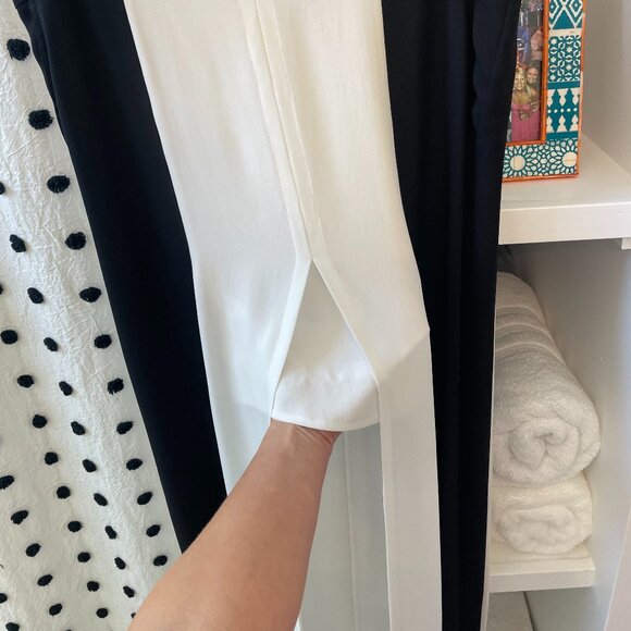 BCBG MAXAZRIA Front Slit Black & White Maxi Skirt - Picture 3 of 7